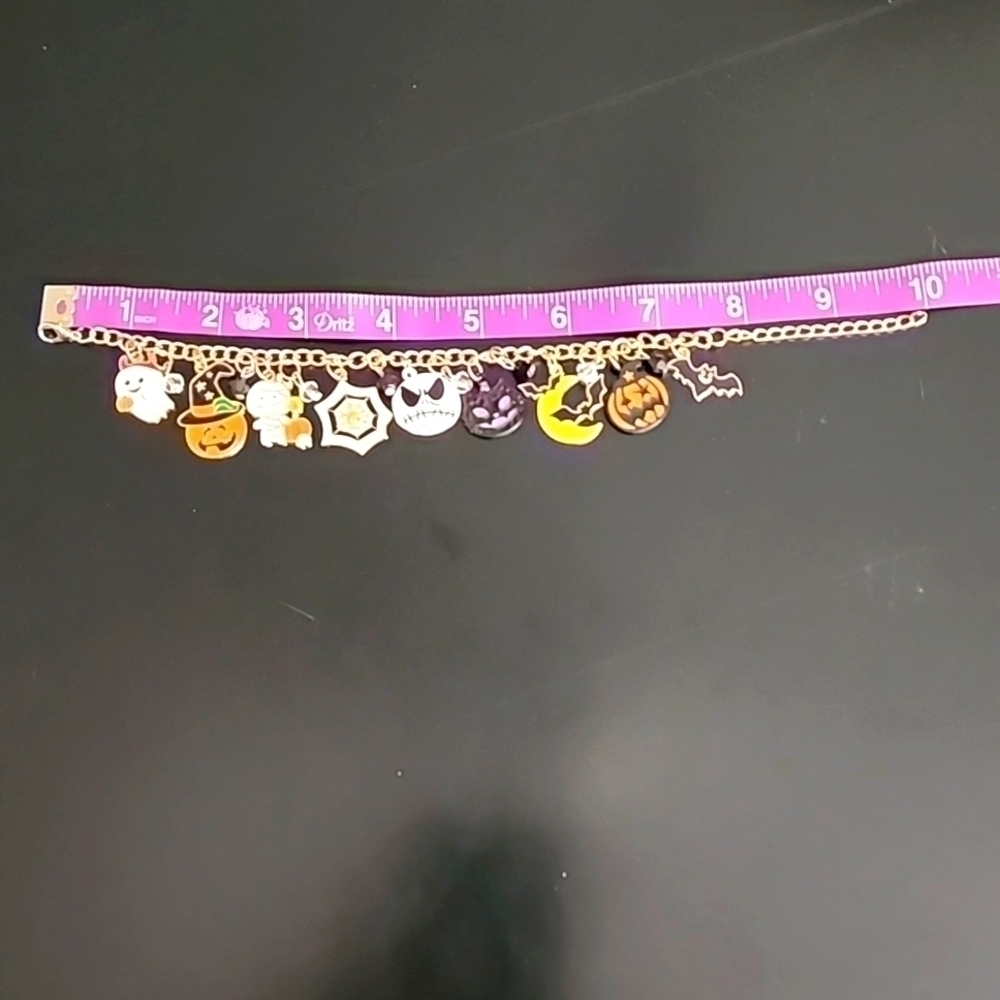 Halloween charm bracelet w/Jack Skeleington charm - Picture 2 of 5